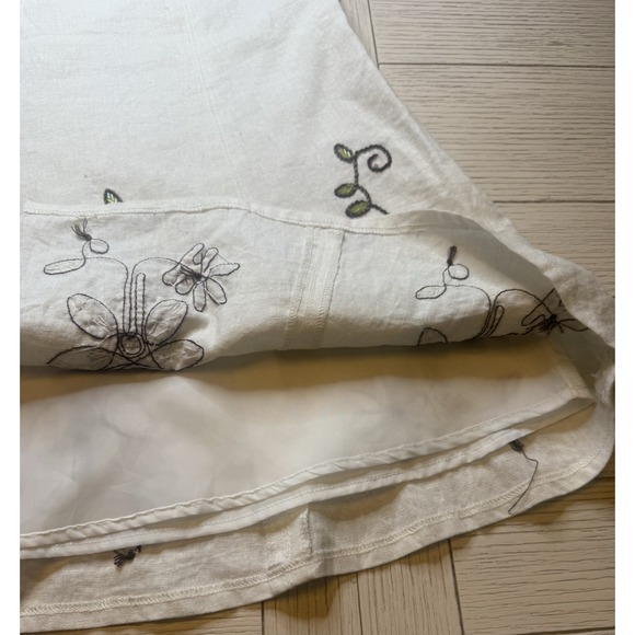 Carole Little Vintage Embroidered Beaded Floral Linen‎ A-Line Flared Skirt Sz 4 - Picture 11 of 12